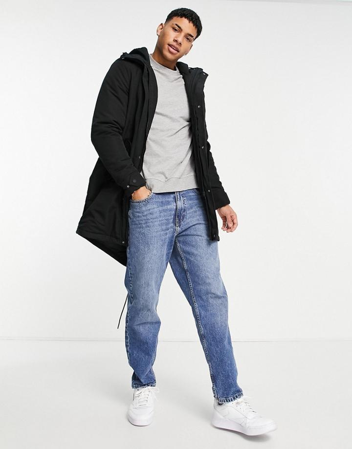 Selected Homme Parka Coat With Fishtail In Black