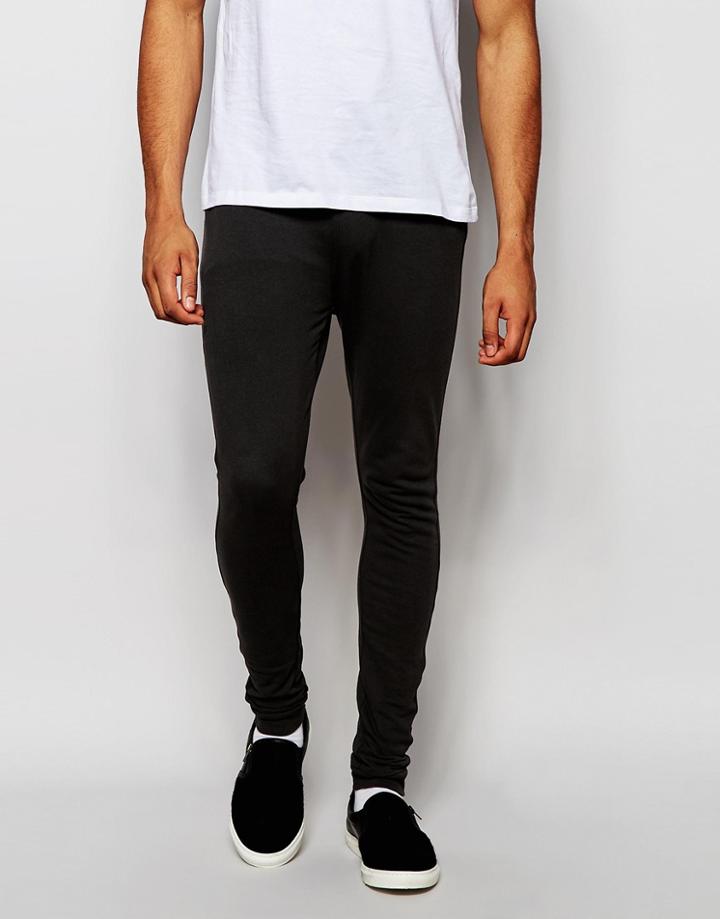 Asos Extreme Super Skinny Joggers In Washed Black - Washed Black
