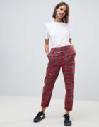 Asos Design Skinny Chinos In Check Fabric - Multi