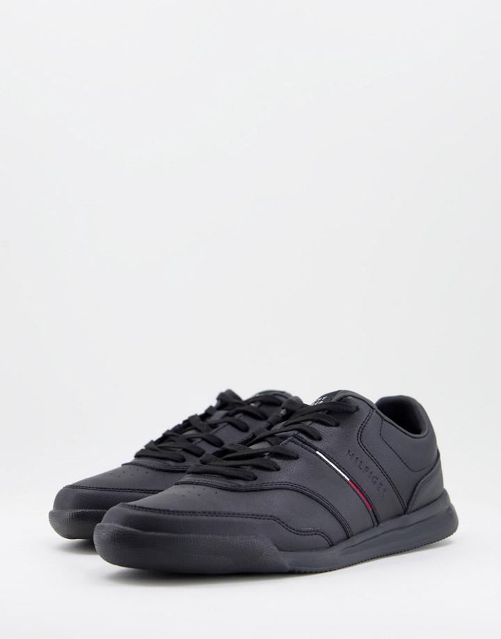 Tommy Hilfiger Lightweight Stripe Sneakers In Black