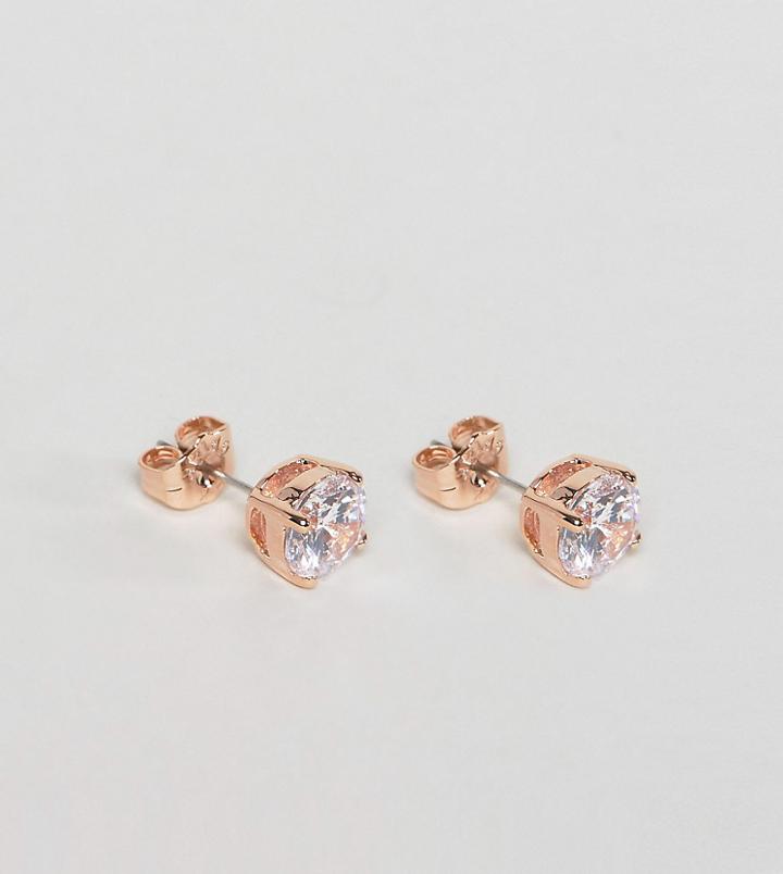 Simon Carter Round Swarovski Crystal Rose Gold Stud Earrings Exclusive To Asos - Gold