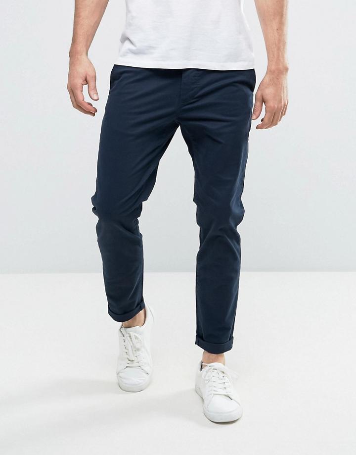 Jack & Jones Intelligence Slim Fit Chino In Stretch Cotton - Navy