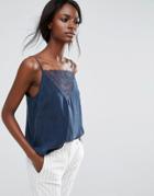 Selected Lace Strap Cami - Navy