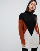 Y.a.s Oversize Color Block Knitted Sweater - Multi