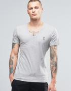 Religion Short Sleeve V-neck T-shirt - Gray Marl