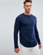 Hollister Seagull Logo Long Sleeve Top In Navy - Navy