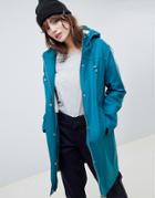 Asos Design Fleece Lined Rainwear - Green