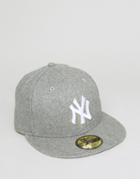 New Era 59fifty Ny Yankees Fitted Cap In Melton Wool - Gray