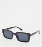 South Beach Rectangle Frame Sunglasses In Black