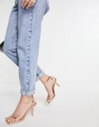 Glamorous Barely There Heeled Sandals In Rose Gold