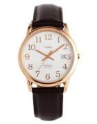 Timex Originals Leather Strap Watch With Gold Detail T2p563 - Brown
