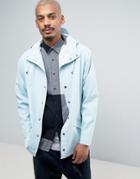 Rains Short Hooded Jacket Waterproof In Light Blue - Blue