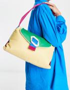 Hvisk Billow Color Block Shoulder Bag With Abstract Buckle In Multi