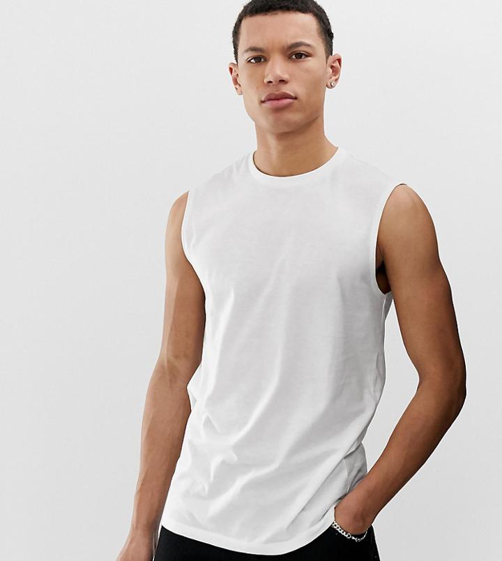 Asos Design Tall Organic Tank Tank In White - White