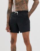 Asos Design Swim Shorts In Black Mid Length