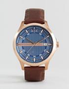 Armani Exchange Ax2172 Leather Watch In Brown - Brown