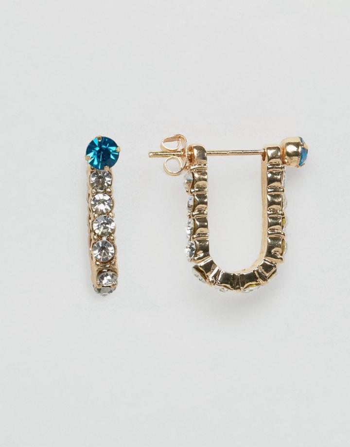 Asos Jewel Loop Swing Earrings - Multi