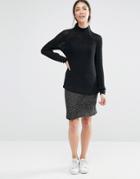 Vila Knit Skirt With Split Front - Gray