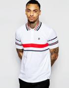 Fila Vintage Polo Shirt With Stripe Detail - White