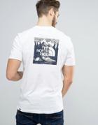 The North Face Redbox Celebration T-shirt Back Print In White - White