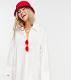 Collusion Oversized Mini Shirt Dress In White