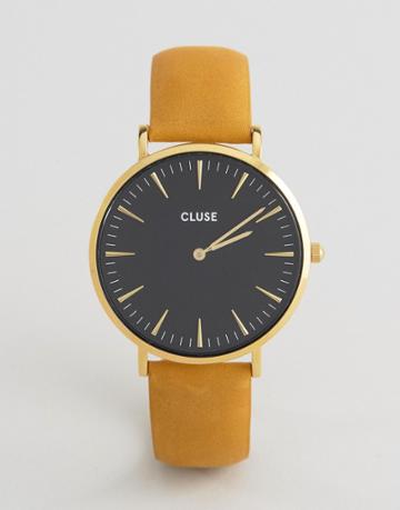 Cluse La Boheme Gold Black & Mustard Leather Watch Cl18420 - Gold