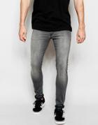 Asos Extreme Super Skinny Jeans In Gray - Gray