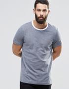 Farah T-shirt With Contrast Ringer In Navy - Navy