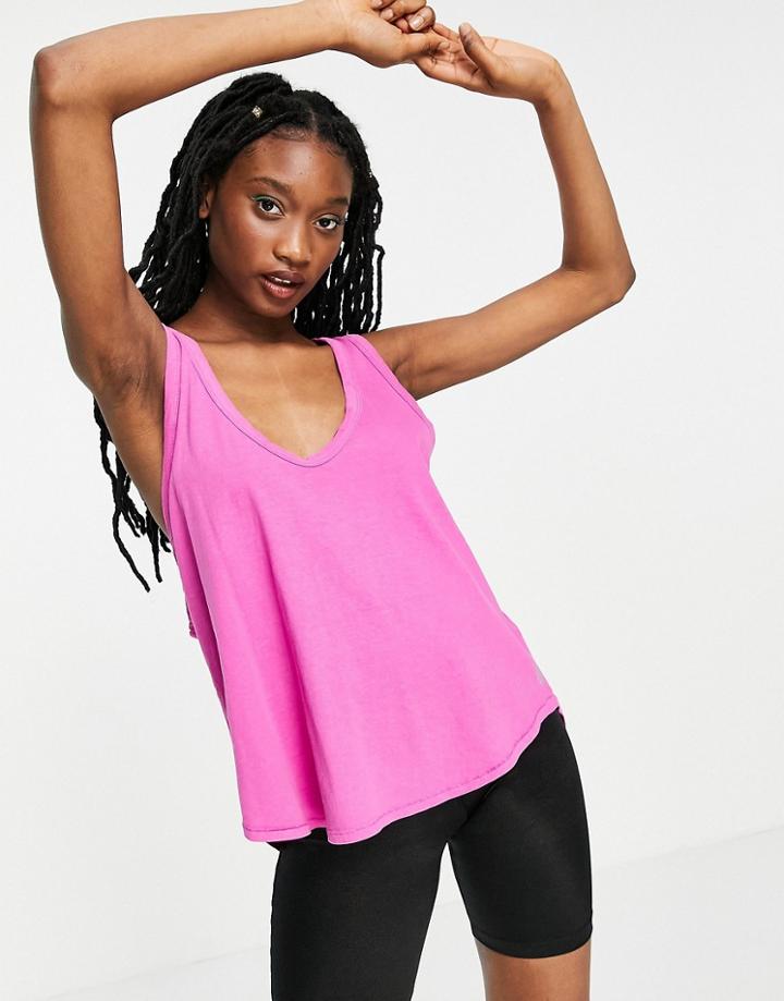 Free People Movement Oversized Keep Rolling Tank Top-pink