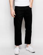 Asos Straight Jeans In Cropped Length - Black