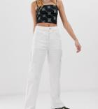 Collusion X005 Utility Jeans In Off White - White