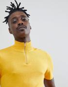 Asos Design Knitted T-shirt In Mustard - Yellow