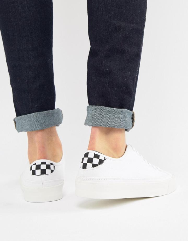 Pull & Bear Sneaker With Checker Board Detail - White