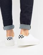Pull & Bear Sneaker With Checker Board Detail - White