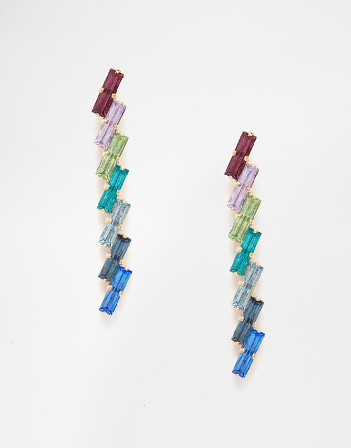 Krystal Swarovski Multi Crystal Ladder Earrings - Multi