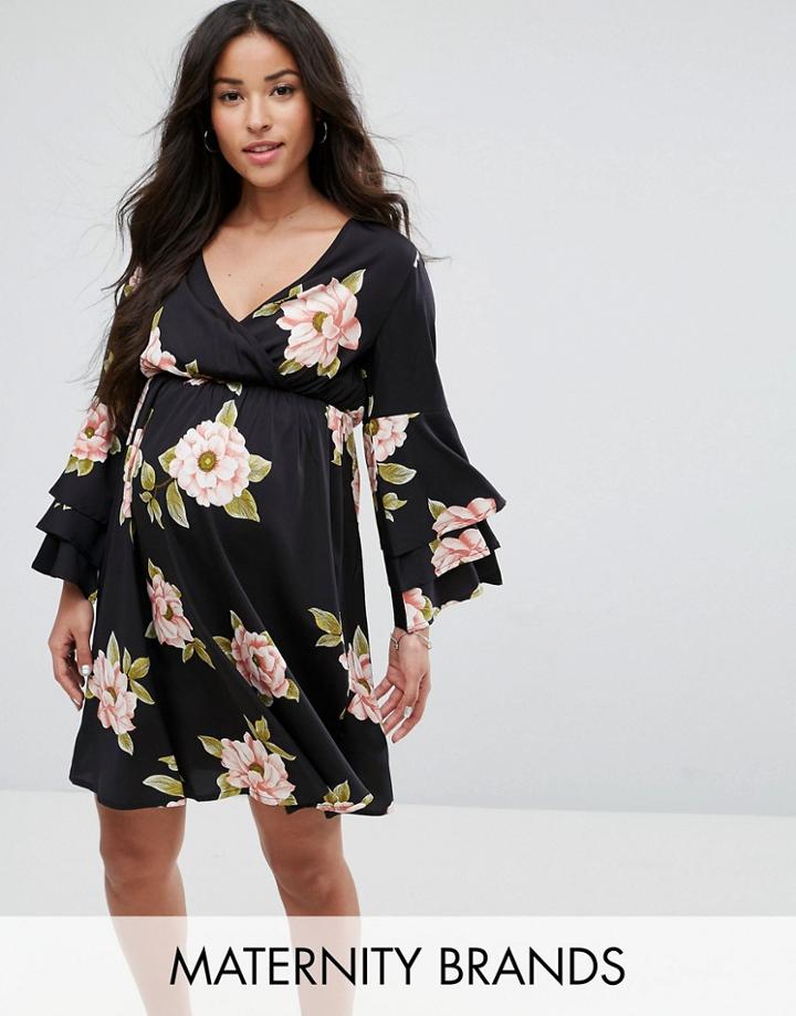 New Look Maternity Tiered Sleeve Dress - Black