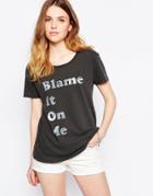 Rvca Blame It On Me Short Sleeve T-shirt - Black