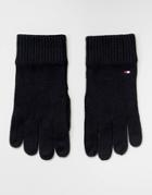 Tommy Hilfiger Pima Cotton Gloves In Black - Black