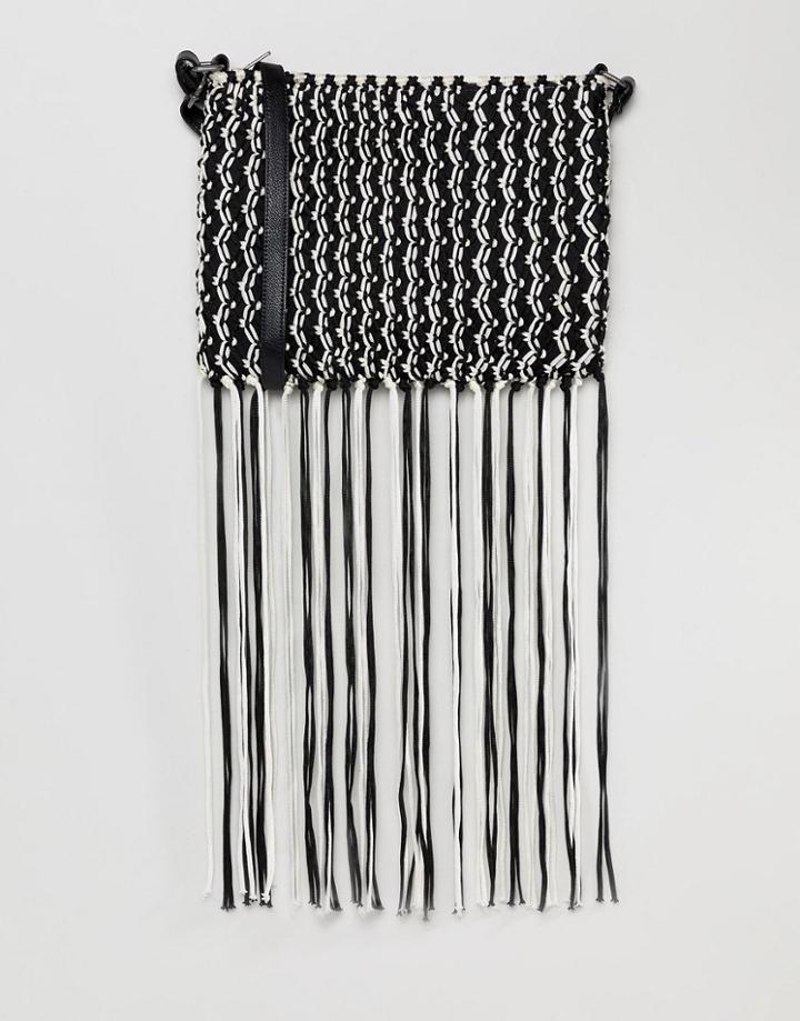Asos Design Mono Tassel Festival Cross Body Bag - Multi