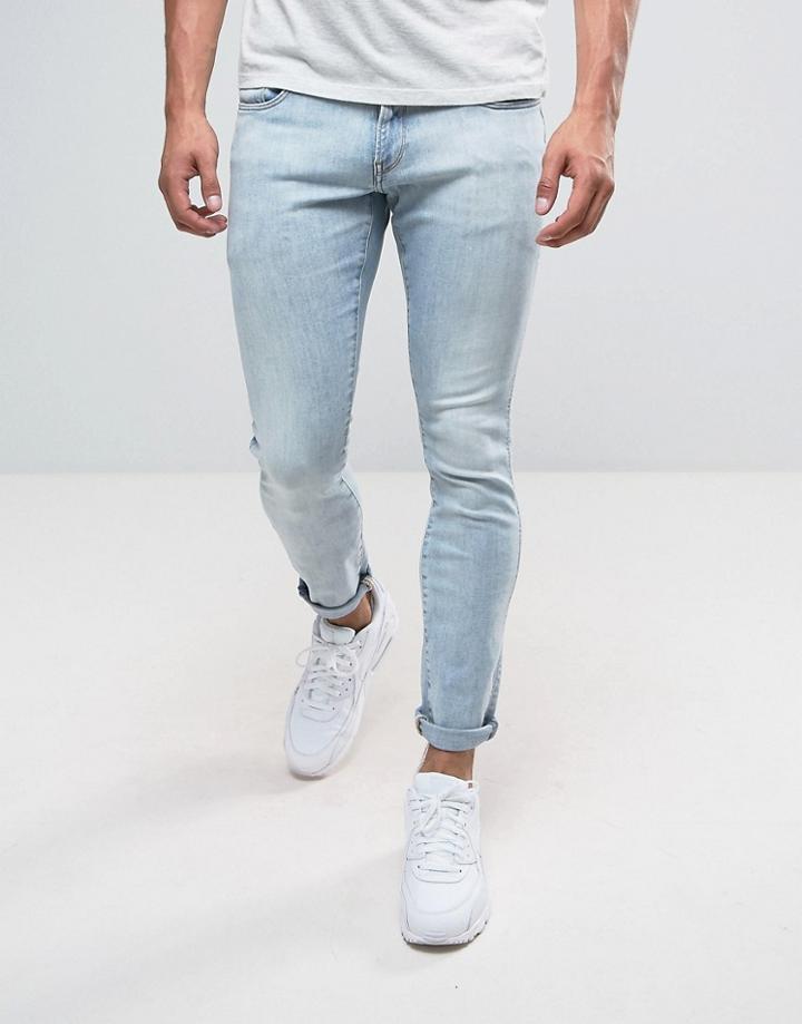 G-star 3301 Deconstructed Super Slim Jeans Light Aged Wash - Blue