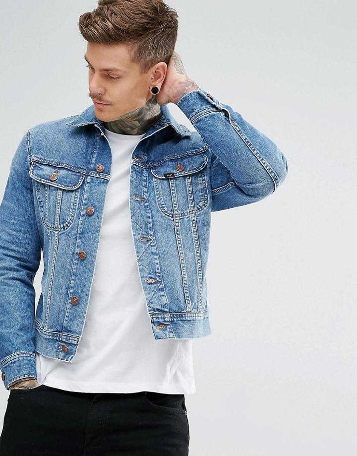 Lee Rider Jacket Slim Vintage Rigid Denim - Blue