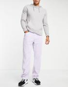 Asos Design Corduroy Straight Leg Jeans In Lilac-purple