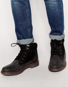 Firetrap Lace Up Military Boots - Black