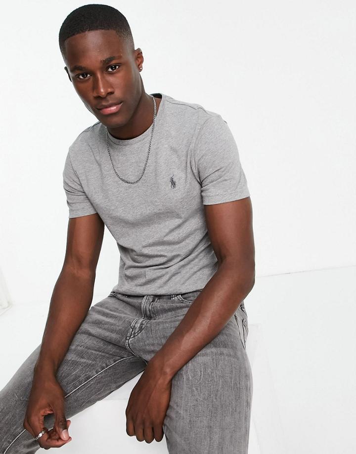 Polo Ralph Lauren Icon Logo T-shirt In Metallic Heather Gray-grey