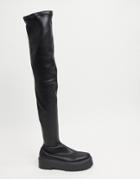 Asos Design Katie Chunky Over The Knee Boots In Black