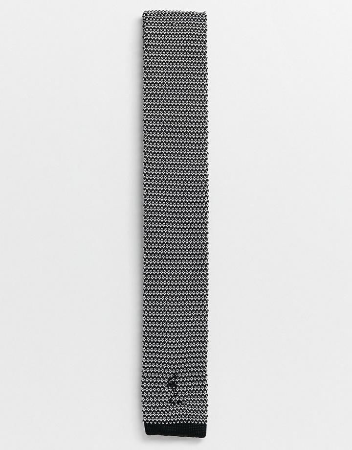 Religion Wedding Knitted Tie In Monochrome - Black