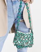 Topshop Acrylic Chain Shoulder Bag In Green