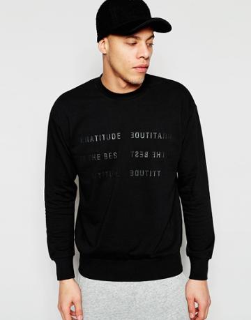 Izzue Sweatshirt With Slogan - Black