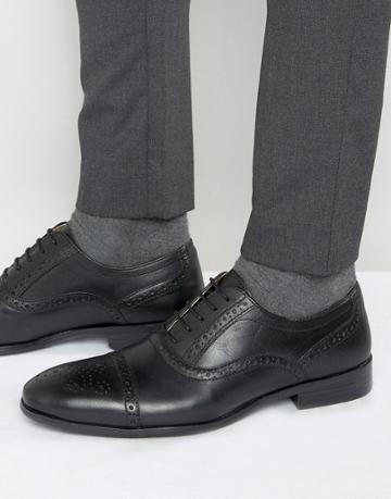Red Tape Brogues In Black Leather - Black