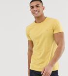 Farah Gloor Slim Fit Marl T-shirt In Yellow Exclusive At Asos - Yellow